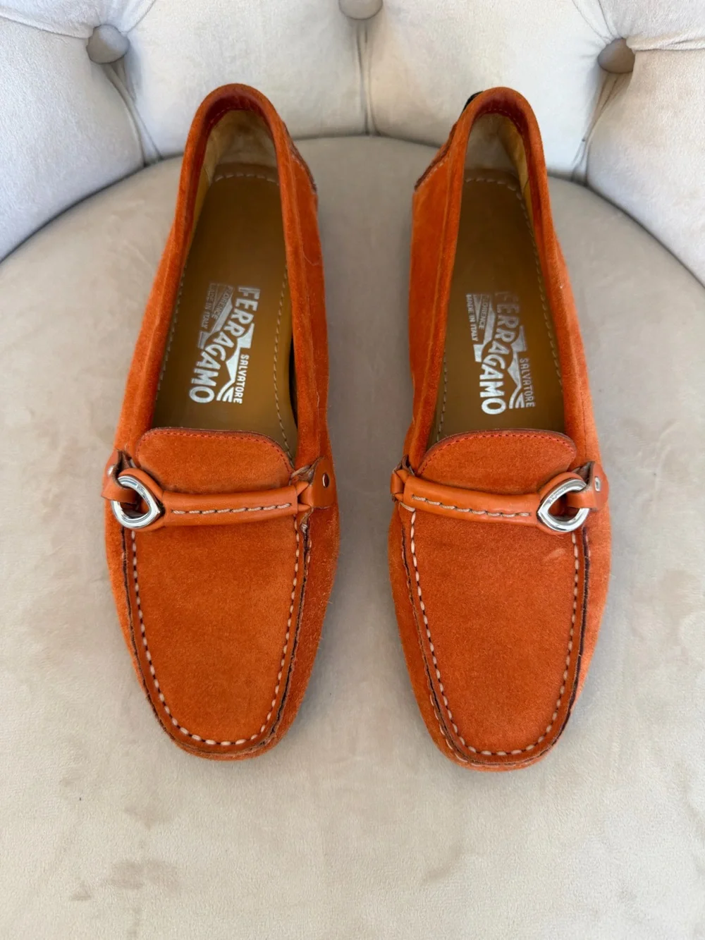 Salvatore Ferragamo | Shoes | Salvatore Ferragamo Orange Suede Bit